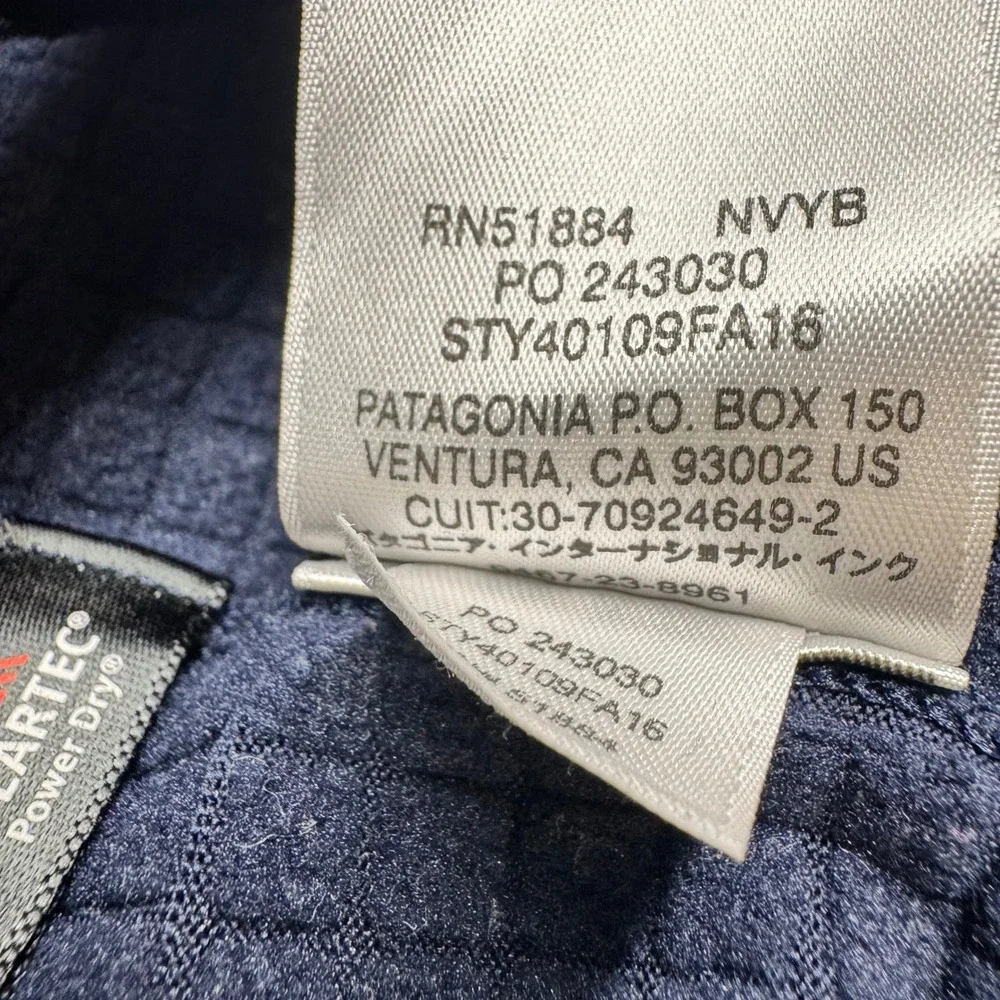 Patagonia R1 Pullover Mens XL Navy Blue Polartec Power Dry Half Zip